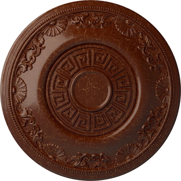 Ekena Millwork Nestor Ceiling Medallion (Fits Canopies up to 5"), 25 7/8"OD x 2 1/4"P, Burnished Mahogany Crackle CM25NEBMC - main